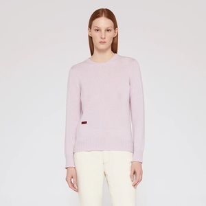 agnona modello lavender lipstick cashmere crewneck